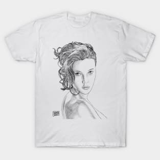 Scarlett Johansson sketch style in color T-Shirt